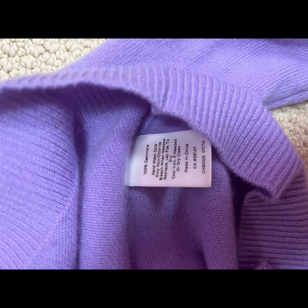 TALBOTS pure cashmere Purple Sweater - Picture 3 of 3